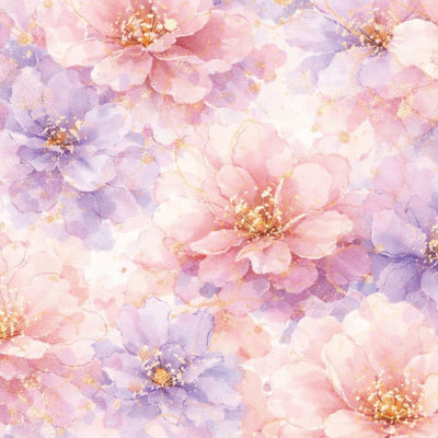 金彩の花と蝶