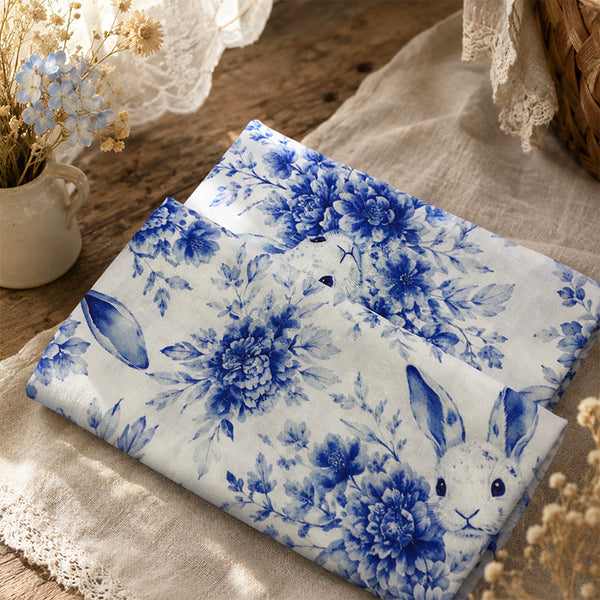 Blue and white porcelain rabbit
