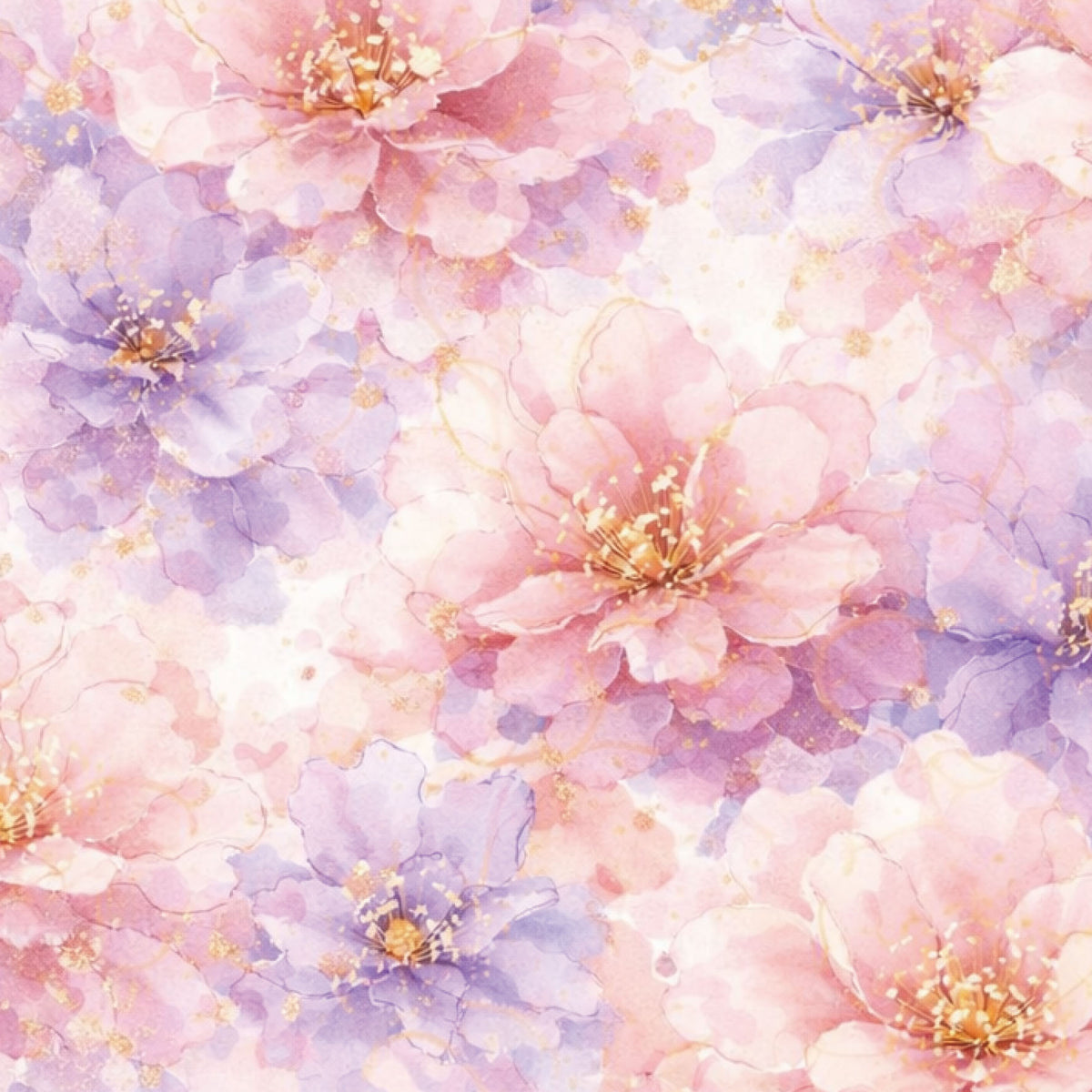 金彩の花と蝶